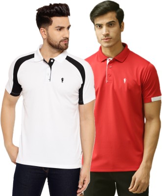 EPPE Self Design Men Polo Neck Red, White, Black T-Shirt