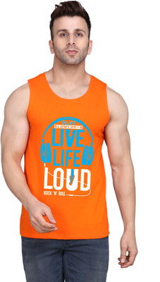 MINISTRY OF FRIENDS Printed Men Round Neck Orange T-Shirt