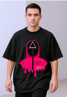 BLOSSOMTRADER Printed Men Round Neck Black T-Shirt