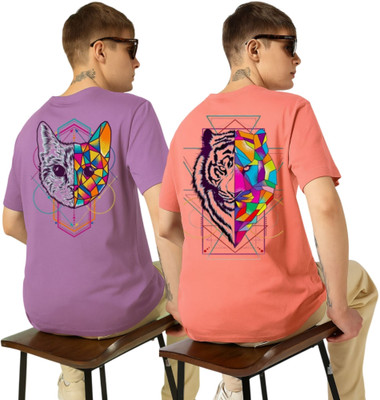 Kasendra Printed Men Round Neck Multicolor T-Shirt