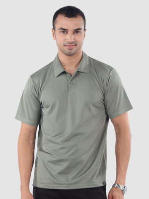 BEYOUNG Striped Men Polo Neck Grey T-Shirt