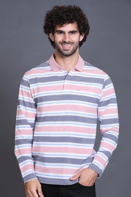 GODFREY Striped Men Polo Neck Multicolor T-Shirt