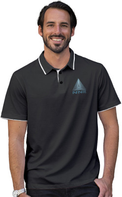 Fighterhero Graphic Print Men Polo Neck Black T-Shirt