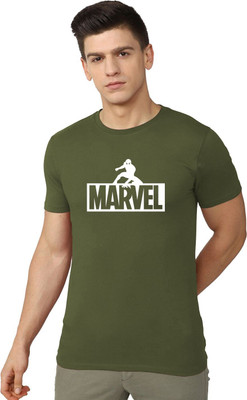 OrrganicChics Printed Men Round Neck Green T-Shirt