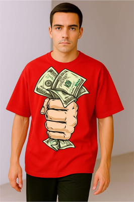 BLOSSOMTRADER Printed Men Round Neck Red T-Shirt
