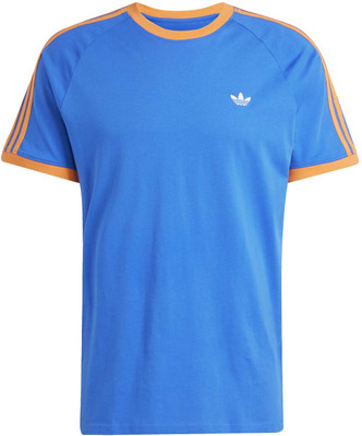 ADIDAS Solid Men Round Neck Blue T-Shirt