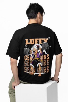 Hello Swanky Printed Men Round Neck Black T-Shirt