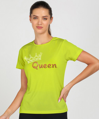 SHASHVI Typography Women Round Neck Light Green T-Shirt