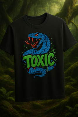 Desi Hood Graphic Print Men Round Neck Black T-Shirt