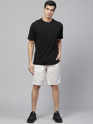 OrrganicChics Solid Men Round Neck Black T-Shirt