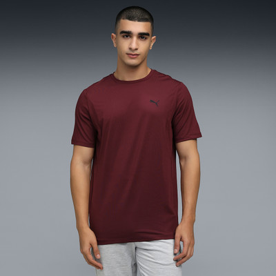 PUMA Solid Men Crew Neck Red T-Shirt