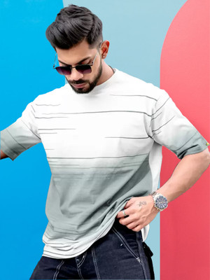 MANIAC Printed Men Round Neck White T-Shirt