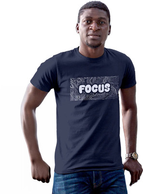 Fighterhero Printed Men Round Neck Navy Blue T-Shirt