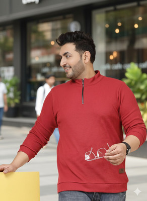 RIGO Solid Men Polo Neck Maroon T-Shirt