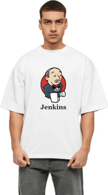 Makeitbharat Graphic Print Men Round Neck White T-Shirt