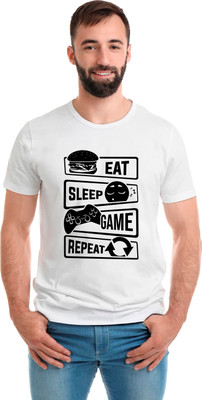 SmarTee Street Printed Men Round Neck White T-Shirt