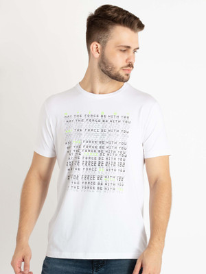 Status Quo Typography Men Round Neck White T-Shirt