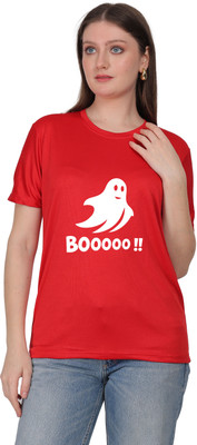 BOOOSTAM PRODUCT Graphic Print Women Round Neck Red T-Shirt