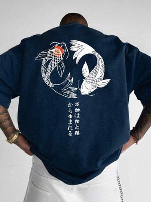 Pling Bling Graphic Print Men Round Neck Blue T-Shirt
