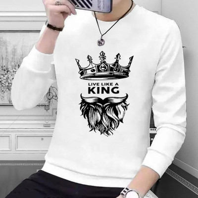Doomee Printed Men Round Neck White T-Shirt