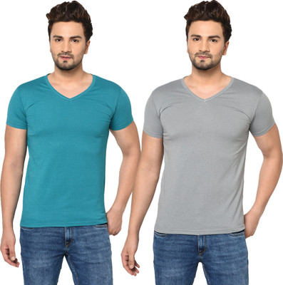 Adorbs Trend Solid Men V Neck Multicolor T-Shirt