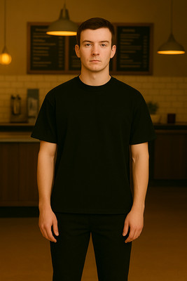 BUNEX Solid Men Round Neck Black T-Shirt