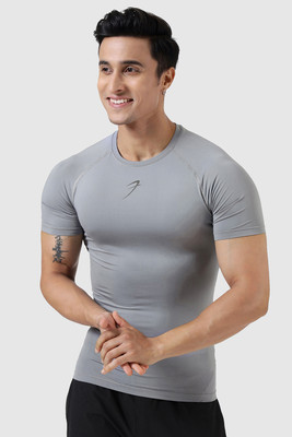 FuaarK Solid Men Round Neck Reversible Grey T-Shirt