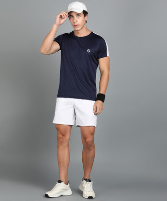 Rodya Solid Men Round Neck Dark Blue T-Shirt