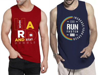 Restore Printed Men Scoop Neck Maroon, Blue, Multicolor T-Shirt