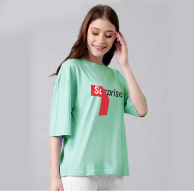 Pwexz Self Design Women Round Neck Blue T-Shirt