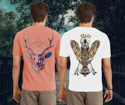 Kasendra Graphic Print Men Round Neck Pink, White T-Shirt