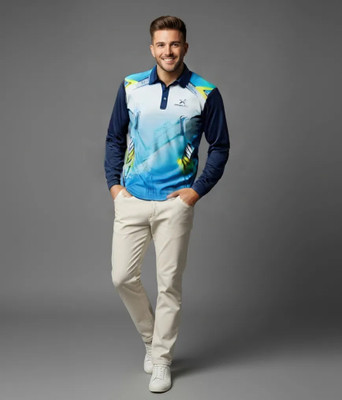 lookswala Graphic Print Men Polo Neck Multicolor T-Shirt