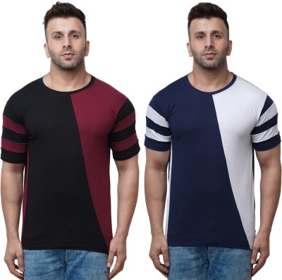 WRODSS Striped Men Round Neck Multicolor T-Shirt