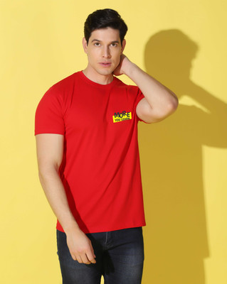 WOOSTRO Graphic Print Men Round Neck Red T-Shirt