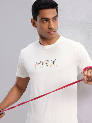 HRX by Hrithik Roshan Solid Men Round Neck White T-Shirt