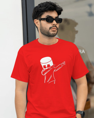 BoldTee Printed Men Round Neck Red T-Shirt