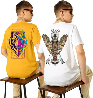 Kasendra Graphic Print Men Round Neck Multicolor T-Shirt