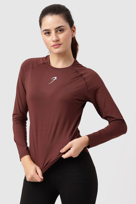 FuaarK Solid Women Crew Neck Brown T-Shirt