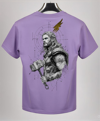 BROP Graphic Print Men Round Neck Purple T-Shirt