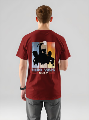 TheLyra Graphic Print Men Round Neck Maroon T-Shirt