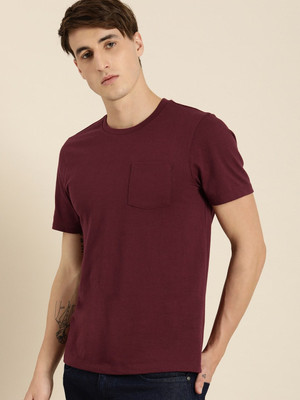 encore by INVICTUS Solid Men Round Neck Black T-Shirt