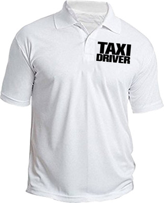 PrintHolic Solid Men Polo Neck White T-Shirt