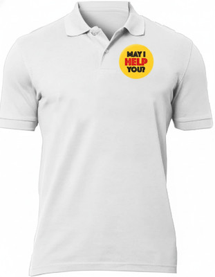 GoobyDooby Printed Couple Polo Neck White T-Shirt