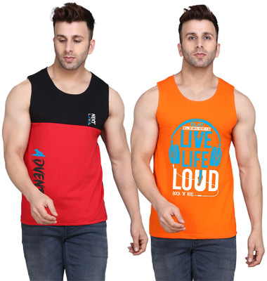 SLOWLORIS Printed Men Round Neck Multicolor T-Shirt