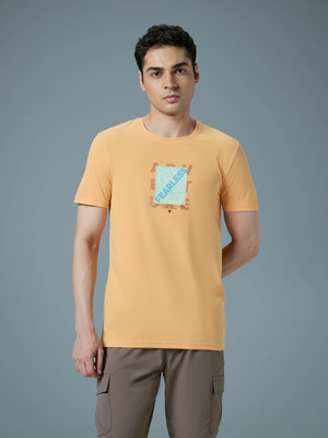 TECHNOSPORT Graphic Print Men Crew Neck Yellow T-Shirt