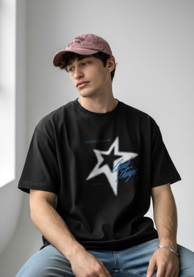 wearnroam Graphic Print Men Crew Neck Black T-Shirt