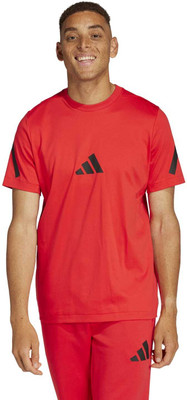 ADIDAS Solid Men Crew Neck Red T-Shirt