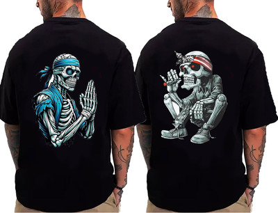 DELGAN Graphic Print Men Round Neck Black T-Shirt