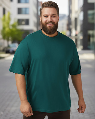 BEWAKOOF Solid Men Round Neck Green T-Shirt