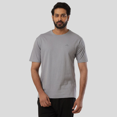 Ariser Solid Men Round Neck Grey T-Shirt